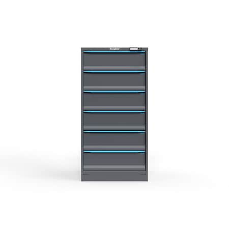 Strong Hold 6 drawer cabinet - (6x 8ft) - Blue accents - Electronic Lock S3060-PPRAS-0604FS