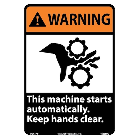 Nmc Warning This Machine Starts Automatically Sign WGA1PB