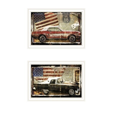 Set Of Two Vintage Classics 2 White Framed Print Wall Art, 2PK