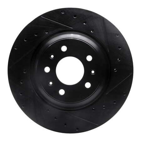 Dynamic Friction Co DFC Brake Rotor - Drilled and Slotted - Black 633-46017R
