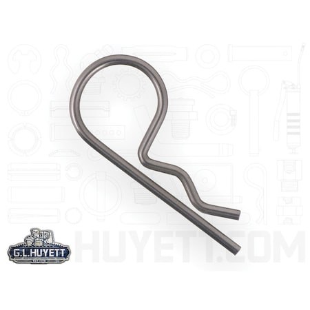 Huyett Bridge Pin, 302/304SS, .091 Wire Dia x 2 L x .670 In Eye Dia x Fits 3/8 to .5 Shft BPS-0006