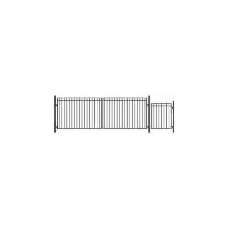 Aleko 18 ft. Madrid Style Steel Swing Dual Driveway with Pedestrian Gate, Black SET18X4MADD-UNB