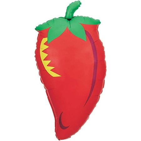 Loonballoon Mexican Fiesta Balloons, 32 inch Fiesta Chili Pepper LOON-LAB- 15432P-B-P