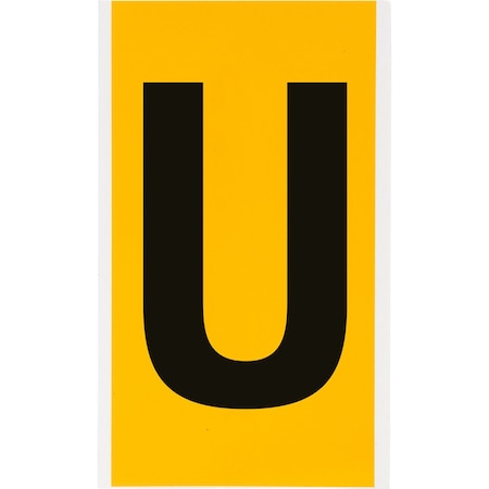 Brady Outdoor Vinyl 6 in Black on Yellow Letters U Card 1570-U