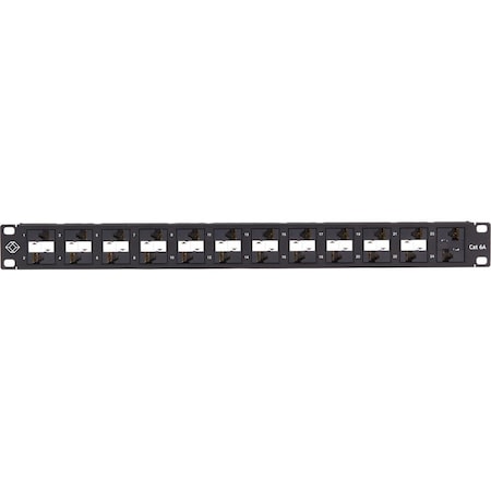 Black Box CAT6A COMPONENT LEVEL 110 PATCH PANEL - 1U, RACKMOUNT, POE+, 24-PORT, TAA C6APP70-24-R2