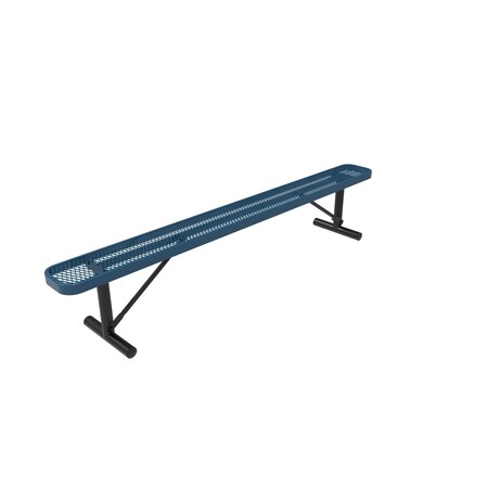 Mytcoat 8ft Outdoor Bench without Back, Portable, Light Blue, Expanded Metal, Industry Standard Coating 804250