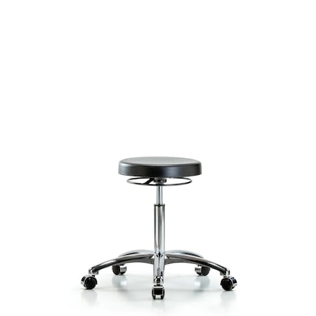 Blue Ridge Ergonomics Polyurethane Stool Chrome - Medium Bench Height with Casters BR-PMBSO-CR-NF-CC