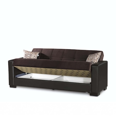 Homeroots 87" Gray Chenille Sleeper Sofa And Toss Pillows With Brown Legs 607087