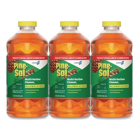 Pine-Sol CloroxPro Multi-Surface Cleaner Disinfectant Concentrated, Original Pine Scent, 80 oz Bottle, 3PK 60606CT