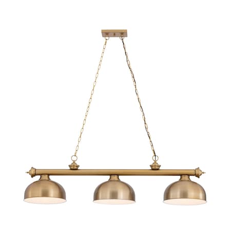 Z-Lite Cordon Heritage Brass 3 Light Billiard 2306-3HBR-D13HBR