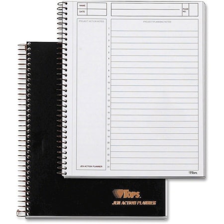 Tops Products TOPS, JEN ACTION PLANNER, NARROW RULE, BLACK COVER, 8.5 X 6.75, 84 SHEETS 63827
