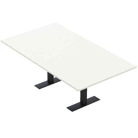 Skutchi Designs 7ft Rectangular Conference Table With Power | Harmony Series | 6 Person Meeting Room Table HAR-REC-48x84-T.BK-W960-NA
