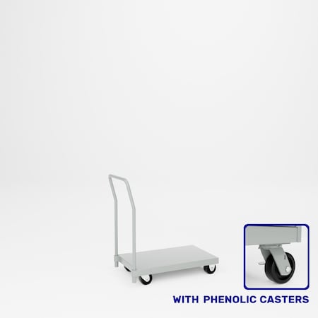 Pucel Dolly Platform Truck, 18 in W x 30 in D x 36 in H, Gray 18-PTD-30P