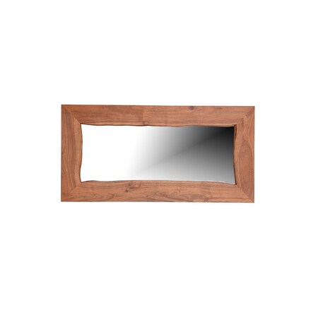 Homeroots 24" Brown Solid Wood Freestanding and Wall Mount Accent Mirror 635806