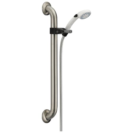 Delta Universal Showering Components Adjustable Slide Bar / Grab Bar 2-Setting Hand Shower In White 52001-DS