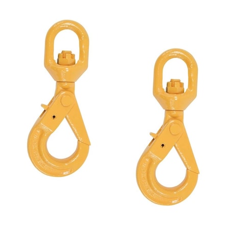 Mytee Products 5/16 ft ft Self Locking Swivel Lifting Hook G80 4500 lbs WLL, 2PK SLH516-4500x2