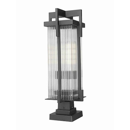 Z-Lite Fortis Sand Black 2 Light Outdoor Pier Mounted Fixture 5031PHBS-SQPM-BK