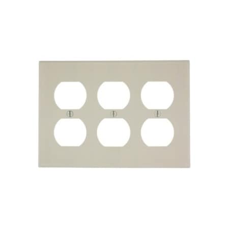 Leviton Receptacle Wallplate, Standard Size, Gang 3, Light Almond 78030