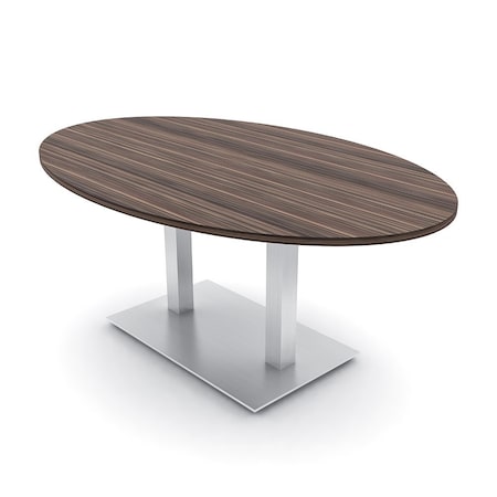 Skutchi Designs Oval Conference Table With Power Unit, 48 in W, 72 in L, Brown HAR-OVL-48X72-DOU-H3041-NA