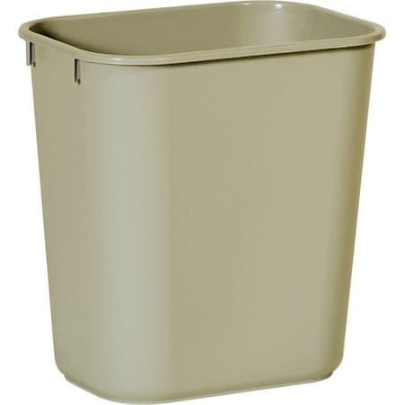 Rubbermaid 2955 Waste Basket, 13 qt Capacity, Plastic, Beige, 12-1/8 in H FG295500BEIG