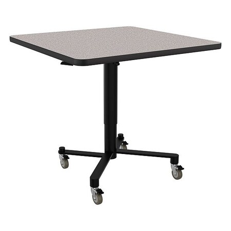 National Public Seating Cafe Table, Black, 40 1/2 in H, W/Casters ACT336PBTMGY