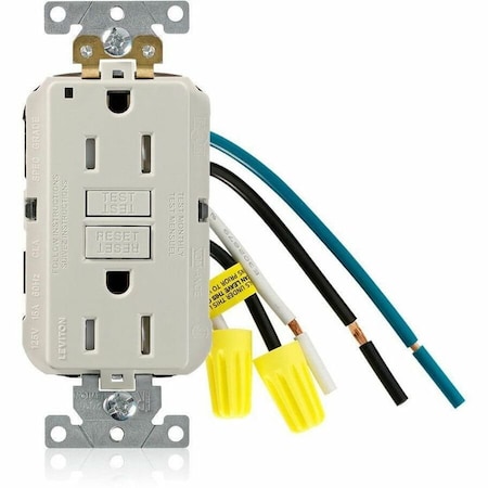 Leviton SmartlockPro GFCI 15A TR/PI Lt Al GFTR1-5LT