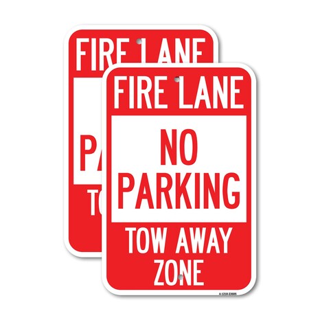 Signmission No Parking Tow-Away Zone, 12'' X 18'' 2 Signs, Heavy Gauge Aluminum, 2PK A-1218-2PACK-23605