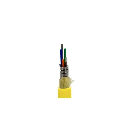 Cable Wholesale Armored Plenum 6 Strand Indoor Fiber Optic Distribution Cable, OS2 9/125 Singlemode, Corning 21F2-006NF