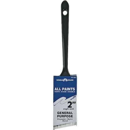 Linzer WC Paint Brush, 2 in W, 2-1/2 in L Bristle, Nylon/Polyester Bristle, Sash Handle 2851-2