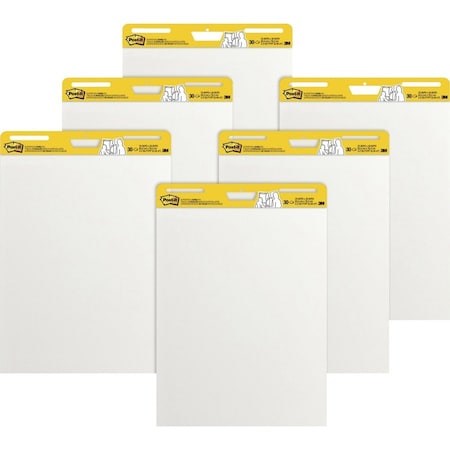 3M Post-it Easel Pads Self-Stick Easel Pads 559VAD6PK, 25" x 30", White, 30 Sheets, 6/Pack 559VAD6PK