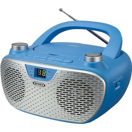 Jensen CD-485-BL CD-485 1-Watt Portable Stereo CD Player with AM/FM Radio (Blue) CD-485-BL