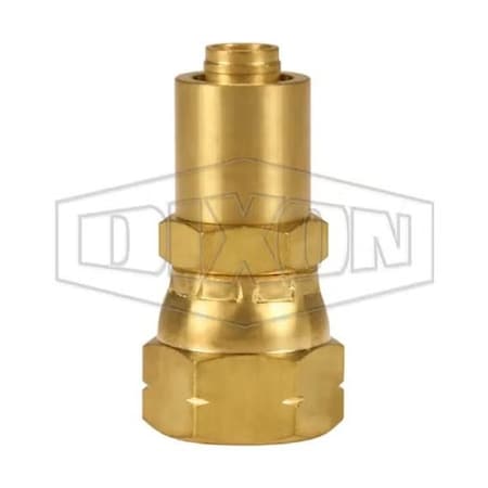 Dixon Hose-to-Tube Fitting with Crimp Collar, Adapter, Dash 6 x 3/8 in, Hose x Female SAE Swivel, Brass SAEB-06-06