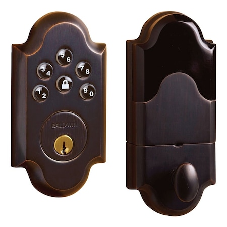 Baldwin Baldwin Boulder Arched Keyless Entry Deadbolt - Batteries Not Included with Zwave Venetian 8252112AC3