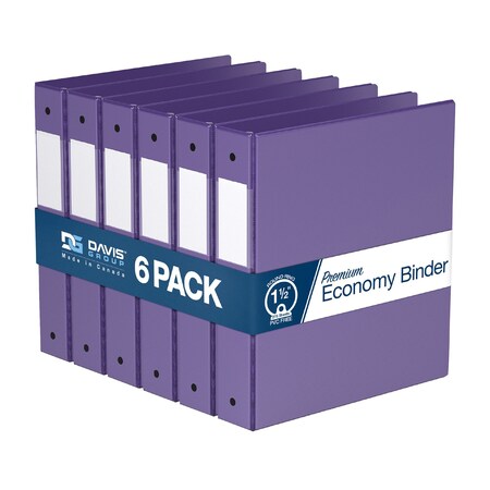 Davis Group Premium Economy, Round Ring, Binder, (Purple, 1.5"), PK6 2312-69-06