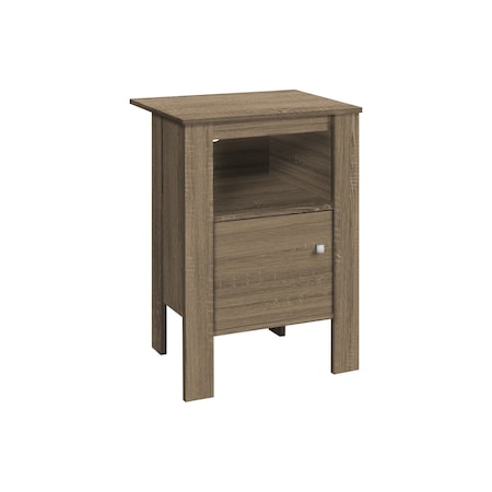 Homeroots 24" Deep Taupe Wood End Table With Shelf 332735
