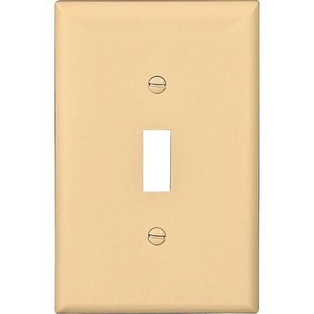 Eaton Wiring Devices Wallplate, 4-7/8 in L, 3-1/8 in W, 1 -Gang, Polycarbonate, Ivory, High-Gloss PJ1V