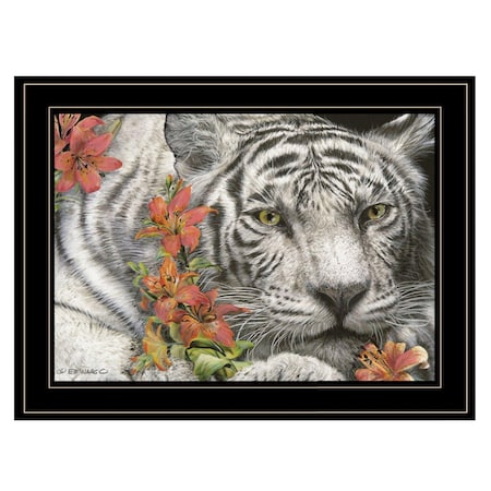Homeroots Tiger Lily 3 Black Framed Print Wall Art 406842