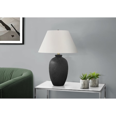 Monarch Specialties Lighting, 24 in.H, Table Lamp, Black Ceramic, Ivory / Cream Shade, Modern I 9721