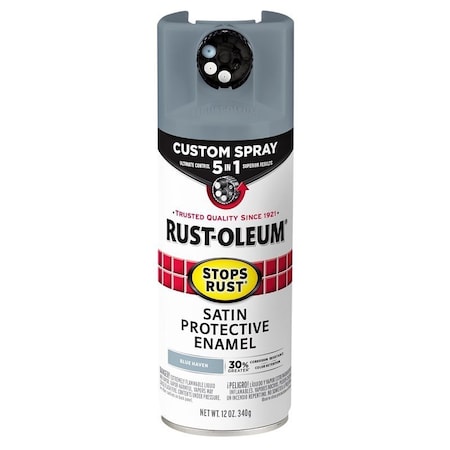 Rust-Oleum Rust Preventative Spray Paint, Satin, Blue Haven, 12 oz, Can 383423