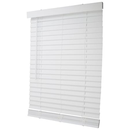 Simple Spaces Blind, 64 in L, 27 in W, Faux Wood, White FWMB-9