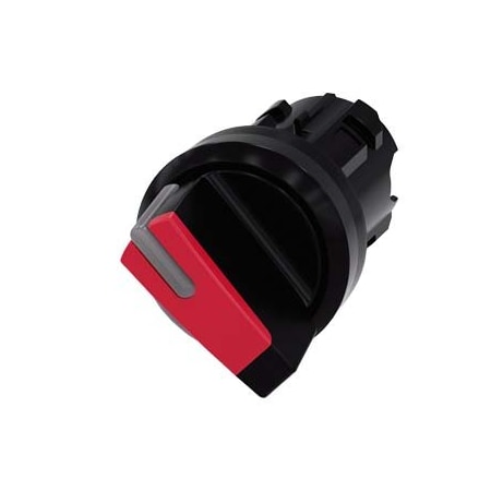 Siemens Selector switch, illuminable, 22 mm, round, plastic, red, selector 3SU1002-2BF20-0AA0