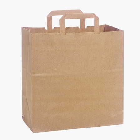 Nashville Wraps 100% Recycled Kraft Paper Bags, Market 12x6.5x14in, 300Pk Flat Handle, 300PK RKBMAR