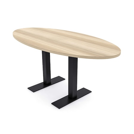 Skutchi Designs 4 Person Conference Table With Power Unit | 6' Oval Table | Harmony Series HAR-OVL-36X72-T.BK-K525-NA