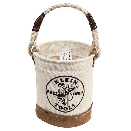 Klein Tools Bucket Bag, White, Mini Leather, 1 Pockets 5104MINI