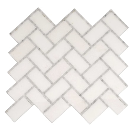 Apollo Tile 10x11 Thassos White, Bianco Carrara Marble Floor and Wall Mosaic Tile 3.68 sqft/case, 5PK APLDC88H01A