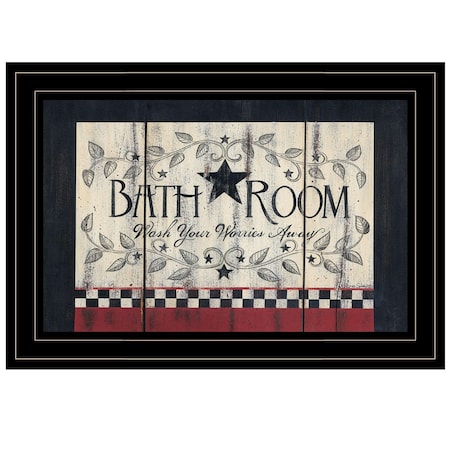 Homeroots Bathroom 3 Black Framed Print Bathroom Wall Art 406524