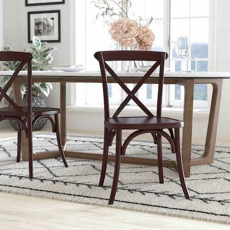 Flash Furniture Advantage Walnut X-Back Chair X-BACK-W