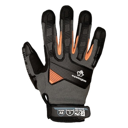 Superior Glove Mechanics Style Gloves, Gray, M, PR MXTAXVB-M