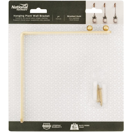 National Hardware 7'' Brushed Gold Steel Hanging Wall Plant Bracket N275-504