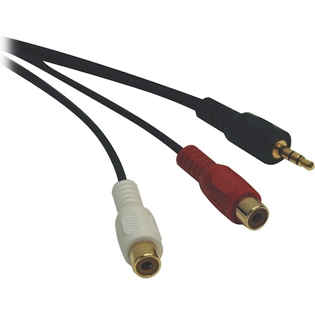 Tripp Lite by Eaton 6in Mini Stereo to 2RCA Audio Y Splitter Adapter Cable 3.5mm 2xF/M 6" P315-06N